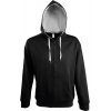 Толстовка мужская на молнии Soul Men 290 с контрастным капюшоном, черная