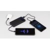 Зарядное (22.5W) устройство "Grade SOFTTOUCH" 10000 mAh с подсветкой логотипа, встроенными кабелями и цифровым индикатором заряда, цвет черный