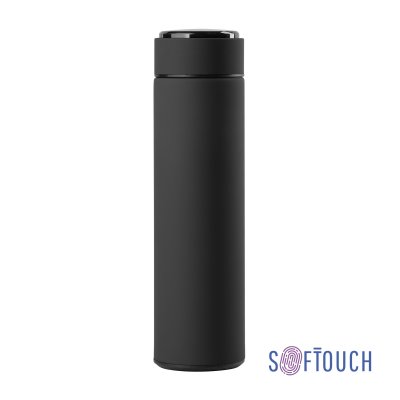 Термос "Бостон next" 500 мл с индикацией температуры, soft touch, сменная батарейка, цвет черный