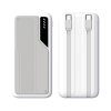 Зарядное устройство "Connect" 10000 mAh со встроенными Type-C/Lightning кабелями, цвет белый с серым
