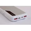Зарядное устройство "Connect" 10000 mAh со встроенными Type-C/Lightning кабелями, цвет белый с серым
