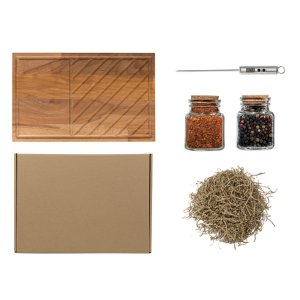 Подарочный набор с доской, термощупом и специями Подарочный набор с доской, термощупом и специями