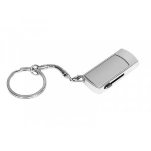 USB 2.0- флешка на 8 Гб с выдвижным механизмом и мини чипом, серебристый