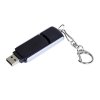 USB 2.0- флешка промо на 16 Гб с прямоугольной формы с выдвижным механизмом, черный/серебристый