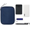 Подарочный набор с флешкой, повербанком и ручкой, темно-синий