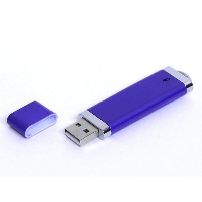 USB 3.0- флешка промо на 128 Гб прямоугольной классической формы, синий