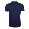 Рубашка поло мужская Pasadena Men 200 с контрастной отделкой, темно-синяя с белым