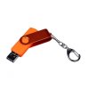 USB 2.0/micro USB/Type-С- флешка на 16 Гб 3-в-1 с поворотным механизмом, оранжевый