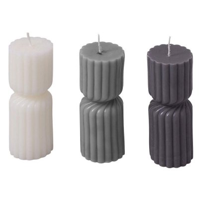 Набор свечей с гранями Vela, темно-серый, белый