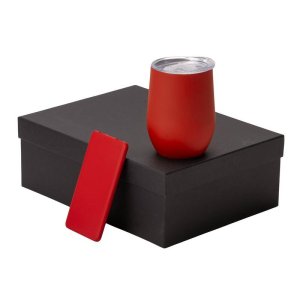 Подарочный набор с термокружкой и повербанком С1, 5000 mAh, красный Подарочный набор с термокружкой и повербанком С1, 5000 mAh, красный
