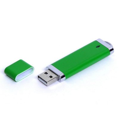 USB 3.0- флешка промо на 32 Гб прямоугольной классической формы, зеленый