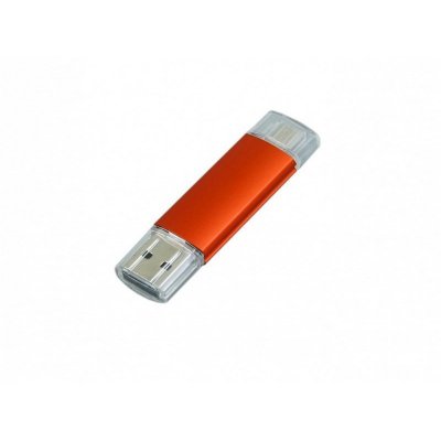 USB 2.0/micro USB- флешка на 16 Гб, оранжевый