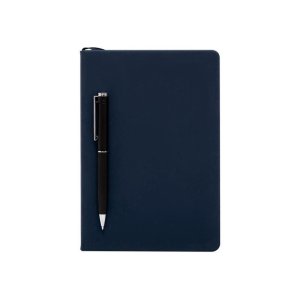 Бизнес-блокнот С3 софт-тач с магнитом, твердая обложка, 128 листов, темно-синий