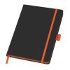 Блокнот ColorNote Black, твердая обложка A5, 80 листов, черный с оранжевым