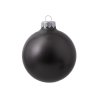 Стеклянный елочный шар Christmas bauble, черный металлик, с серебристым колпачком в черной коробке