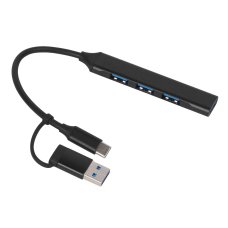USB-хаб Link с коннектором 2-в-1 USB-C и USB-A, 2.0/3.0, черный USB-хаб Link с коннектором 2-в-1 USB-C и USB-A, 2.0/3.0, черный