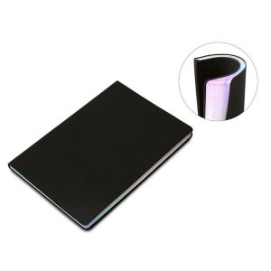 Блокнот А5 в гибкой обложке Fellini с голографическим срезом, черный