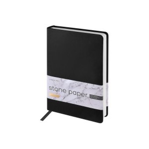 Ежедневник с каменной бумагой недатированный А5 Carrara, черный