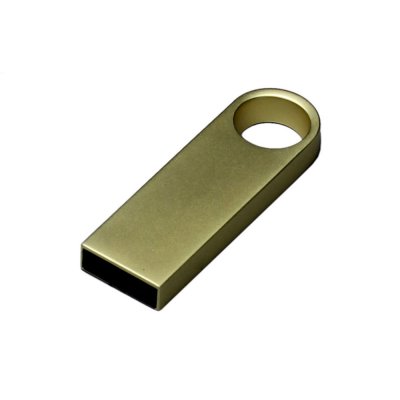 USB 3.0-флешка на 64 Гб с мини чипом и круглым отверстием, золотистый