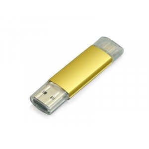 USB 2.0/micro USB- флешка на 32 Гб, золотистый