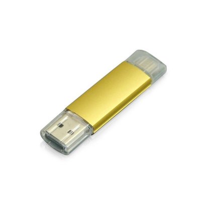 USB 2.0/micro USB- флешка на 32 Гб, золотистый