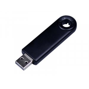 USB 3.0- флешка промо на 128 Гб прямоугольной формы, выдвижной механизм, черный