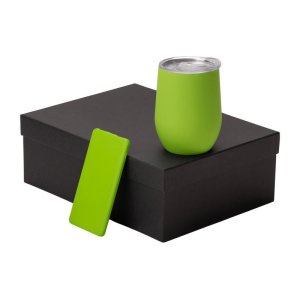 Подарочный набор с термокружкой и повербанком С1, 5000 mAh, зеленое яблоко Подарочный набор с термокружкой и повербанком С1, 5000 mAh, зеленое яблоко