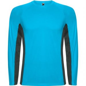 Спортивная футболка SHANGHAI L/S мужская, БИРЮЗОВЫЙ/ТЕМНЫЙ ГРАФИТ 2XL