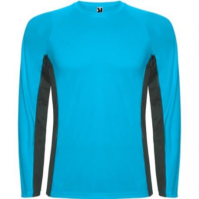 Спортивная футболка SHANGHAI L/S мужская, БИРЮЗОВЫЙ/ТЕМНЫЙ ГРАФИТ 2XL