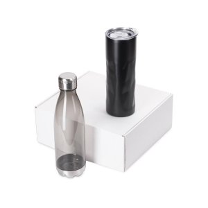 Подарочный набор с термокружкой и бутылкой Water cross, черный Подарочный набор с термокружкой и бутылкой Water cross, черный