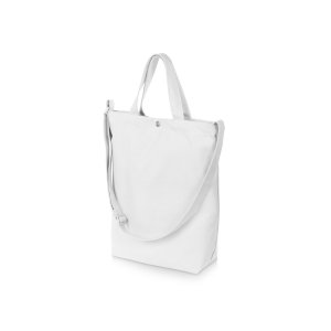 Сумка Helfer из хлопка на кнопке с регулирующейся лямкой, белый