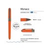 Ручка пластиковая шариковая Monaco, 0,5мм, синие чернила, оранжевый/вороненая сталь