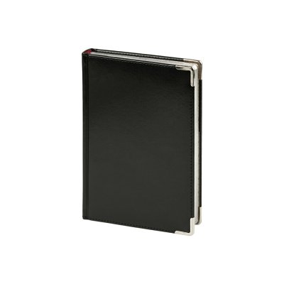 Ежедневник недатированный А5 Sidney Nebraska, черный (серебряный обрез, серебряные уголки)