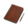 Бизнес-блокнот на молнии А5 Fabrizio с RFID защитой и ручкой, коричневый