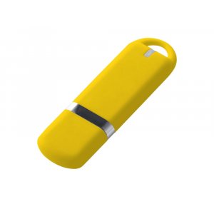 USB-флешка на 128 ГБ 3.0 USB, с покрытием soft-touch, жёлтый