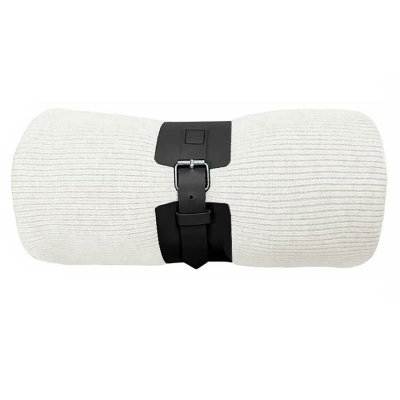 Плед"Belt"; белый; 130 х 180 см; 100% акрил, с поясом