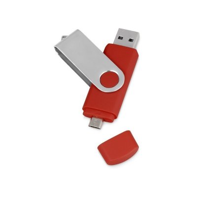 USB/micro USB-флешка на 16 Гб «Квебек OTG», красный