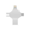 USB-флешка на 64 Гб 4 в 1 поворотный механизм, c дополнительными разъемами MicroUSB, TypeC и Lightning, серебристый