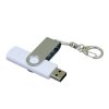 USB 2.0- флешка на 64 Гб с поворотным механизмом и дополнительным разъемом Micro USB, белый/серебристый