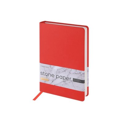 Ежедневник с каменной бумагой недатированный А5 Carrara, красный