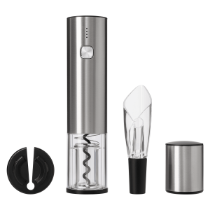 Набор для вина с электрическим штопором Vintaro, серебряный Набор для вина с электрическим штопором Vintaro, серебряный