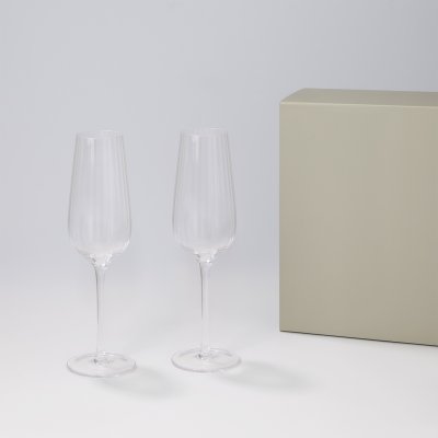 Подарочный набор 2 бокала для шампанского Blanche в серой коробке