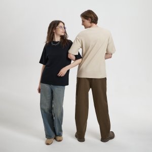 Футболка унисекс премиум AURA, 100% хлопок 200гр. бежевый, размер M/L