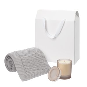 Подарочный набор Mizu, Malta Soft, бежевый (свеча, плед) Подарочный набор Mizu, Malta Soft, бежевый (свеча, плед)