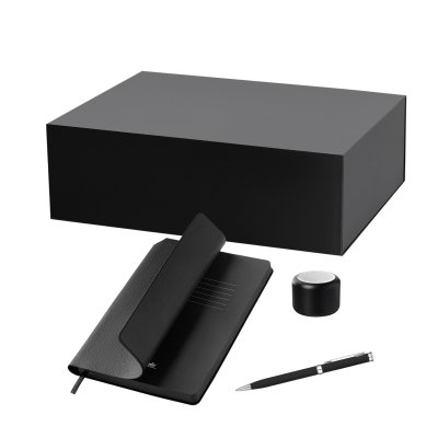 Подарочный набор Passion, Molto, черный (колонка, ежедневник, ручка)