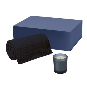 Подарочный набор Enigma, Fado, синий (свеча, плед) Подарочный набор Enigma, Fado, синий (свеча, плед)