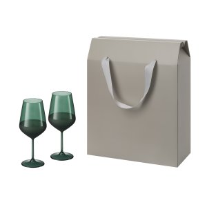 Подарочный набор 2 бокала для вина Emerald в большом подарочном пакете