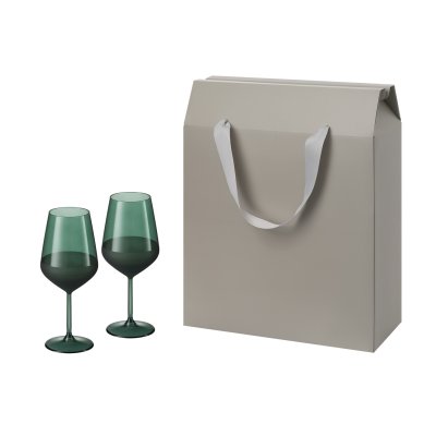 Подарочный набор 2 бокала для вина Emerald в большом подарочном пакете