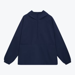 Ветровка (анорак) оверсайз унисекс RISSMAN, темно-синяя, размер XL/XXL