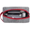 Органайзер для электроники и проводов Felt из RPET-фетра с ручкой, серый с красным